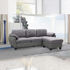 sofa L Bisotec gris Electroménager