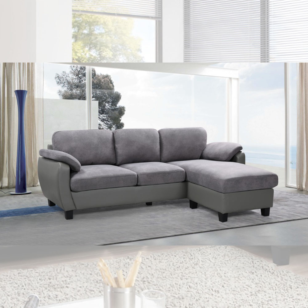 sofa L Bisotec gris
