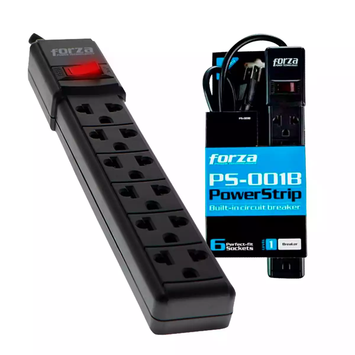Forza Ps-001B power strip built in circuit 6 sockets